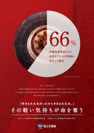 大型車の車輪脱落事故防止のための啓発ポスター